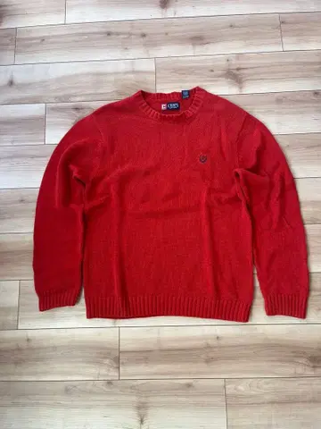 CHAPS 챕스 코튼 니트 스웨터 오렌지 구제 의류 깔끔한