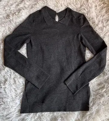 폭시 카라 부착 그레이스 울 니트 컨디션 최상 40 그레이