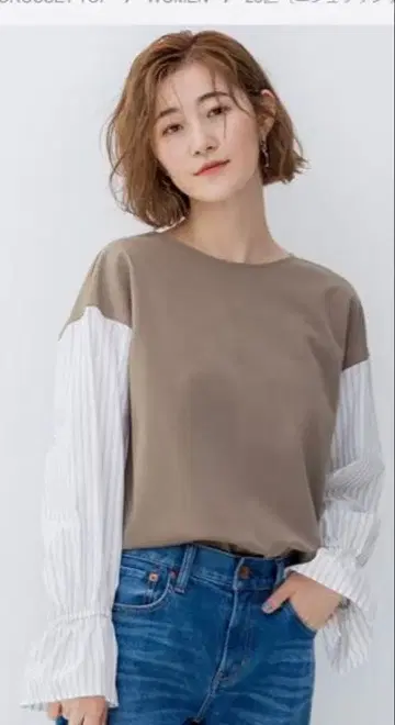 [세탁 가능] 콤비네이션 캔디 쓰리 슬립 티셔츠