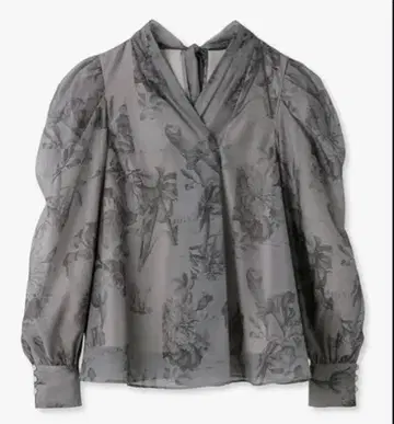 SNIDEL 오간 시스루 블라우스 그레이