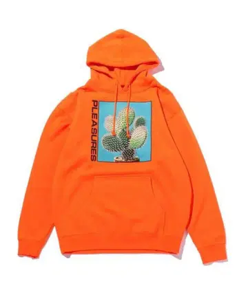 PLEASURES 프린트 후드티 오렌지