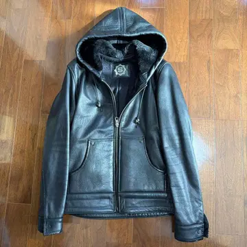 [ STARLINGEAR ] 가죽 후드 자켓 소매 버튼 결품