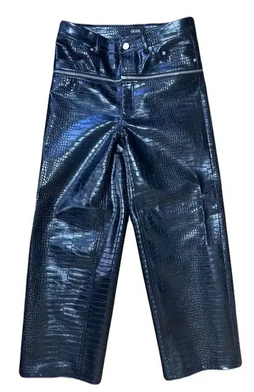 goar.archive BLACK CROCO ZIPPER PANTS