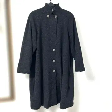 차콜 그레이 울 롱 코트 프리 사이즈