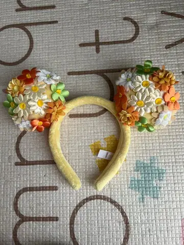 [!레어!] 미키 머리띠 꽃무늬 새상품급