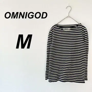 옴니갓 라운드넥 긴팔 상의 보더 네이비 M 캐주얼