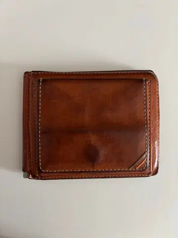 브라운 가죽 이단 머니클립