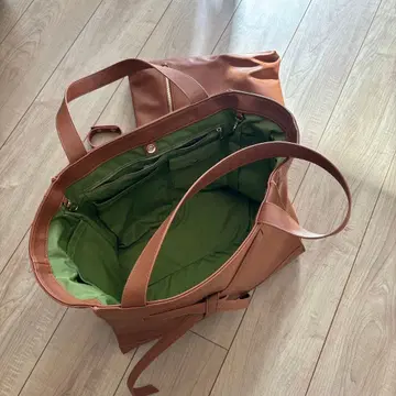 브라운 토트백 파우치 포함 마마백