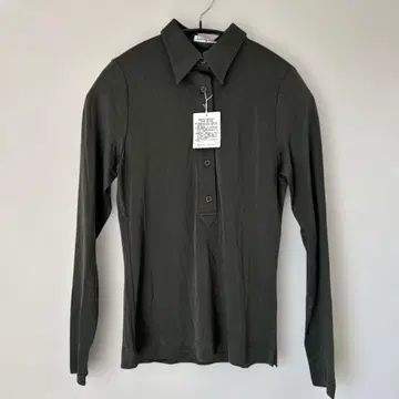 실크 100% 카키 피케 셔츠 긴팔 여성 사이즈 M