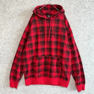 새상품급 한국 [일즈] 버팔로 체크 로고 후디 후드티 (XL)