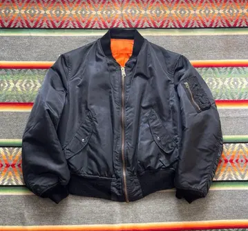 80s 90s ALPHA MA-1 플라이트 자켓 USA 블랙