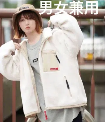 사용 적음 남녀 공용 MILKFED. 화이트 플리스 자켓