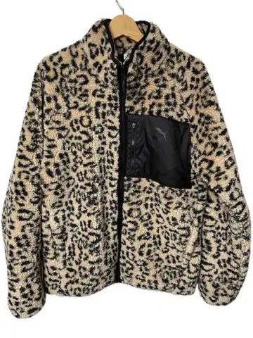 PUMA 레오파드 무늬 플리스 자켓 L 사이즈