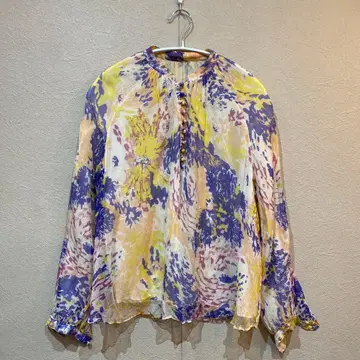 MACPHEE 맥피 실크 꽃무늬 블라우스 투모로우랜드 사이즈 38