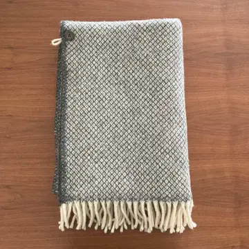 KLIPPAN 에코 울 다이아몬드 패턴 스톨 그레이