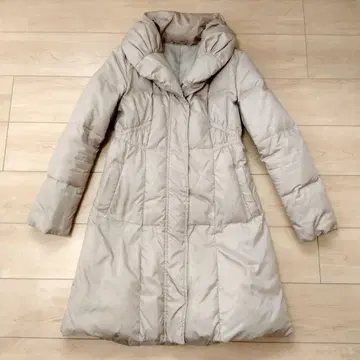 ANAYI 36사이즈 핑크 베이지 롱 다운 자켓 헤치마 옷깃