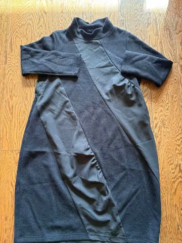 CRESCENT 네이비 롱 원피스 터틀넥