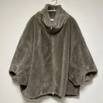 시마무라 hideka 인조 모피 더블 지퍼 블루종