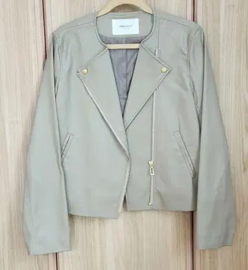 OPAQUE.CLIP 베이지 싱글 라이더 자켓