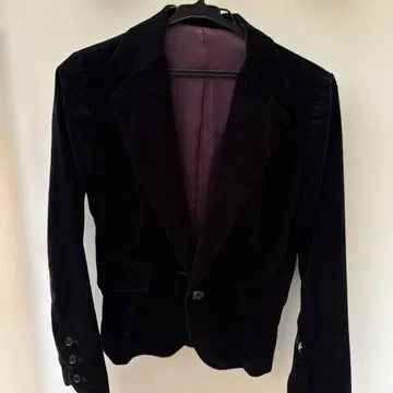 블랙 벨벳 테일러드 자켓