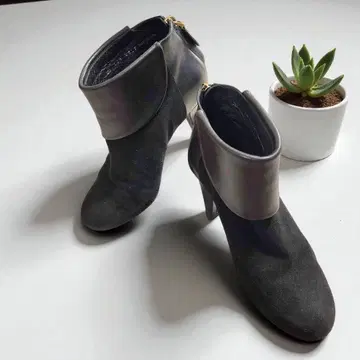 발리 BALLY 부츠 숏부츠 천연 가죽 스웨이드 블랙 22.5