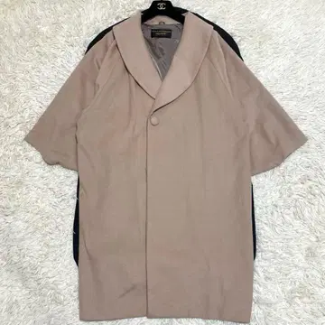 [ 새상품급 ] 캐시미어 100% 코트 볼륨 소매 핑크 베이지