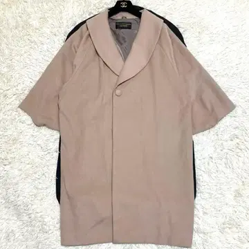 [ 새상품급 ] 캐시미어 100% 코트 볼륨 소매 핑크 베이지