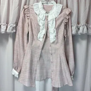 시크릿허니 셋업 핑크 체크 긴팔