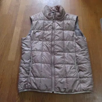 베이지 다운 베스트 L 사이즈