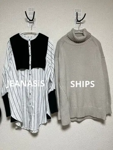 쉽스 사이드 슬릿 니트 지나시스 도킹 블라우스