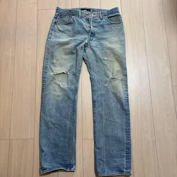 ARC (EDWIN) 데미지 가공 스트레이트 데님 팬츠 34 사이즈