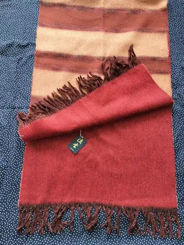 미사용 새상품 울 빨간색 스트라이프 디자인 스톨 일본 의류, 서양 의류