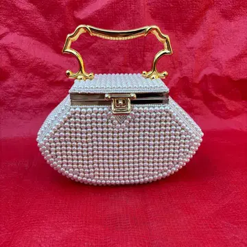 펄풍 디자인 핸드백 골드 핸들