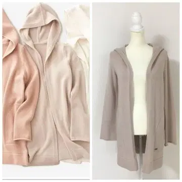 새상품급 FOXEY 폭시 캐시미어 100% 롱 후드 가디건