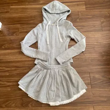 AND MARY Mimi 레이스 후드 세트업