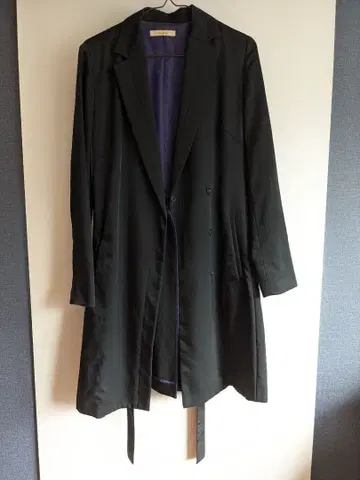 des pres 블랙 롱 코트 더블 브레스트