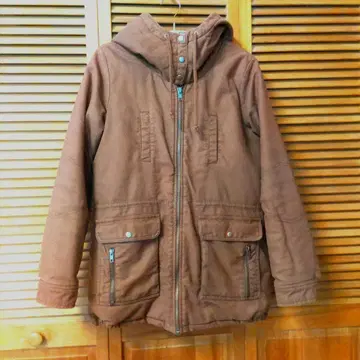 RVCA 브라운 후드 부착 모즈 코트