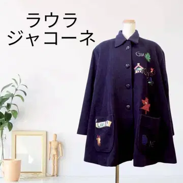 zG632 [ XL ] 라우라 자코네 코트 오버 사이즈 울 자수