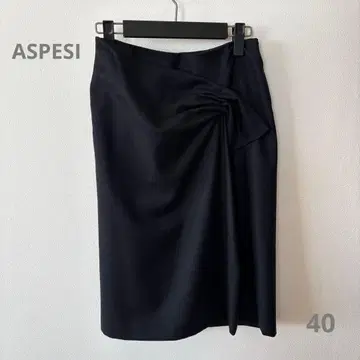 [ ASPESI ] 이탈리아제 캐시미어 혼방 랩스커트 다크 네이비 40