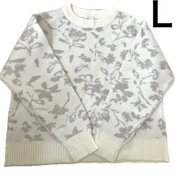 Honeys 허니즈 뉴앙스 패턴 니트 꽃무늬 상의 스웨터 니트 L