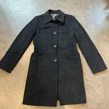 루수크 캐시미어 100% 롱 코트 블랙 울 마크