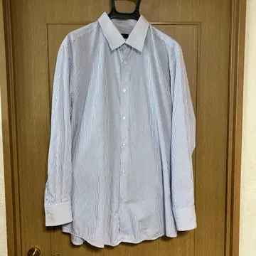 BOSS 슬림핏 긴팔 셔츠 블루 화이트 스트라이프