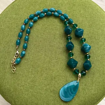 터콰이즈 블루 마노 목걸이