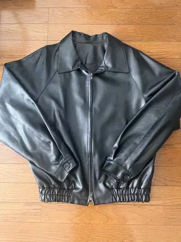 블랙 가죽 자켓 더블 지퍼