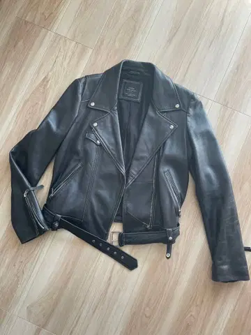ZARA 블랙 가죽 라이더 자켓 L