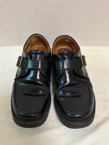 REGAL 남성용 블랙 가죽 버클 로퍼