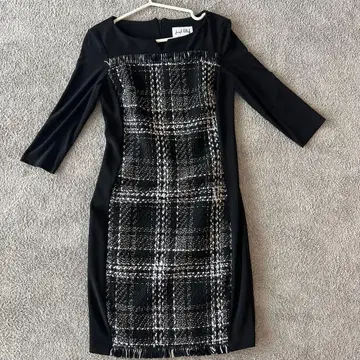 조셉 리브코프 체크 무늬 무릎 기장 원피스