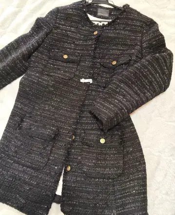 Deuxieme classe 트위드 자켓 울 포멀 네이비