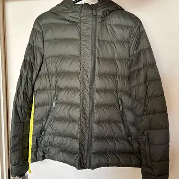 ZARA 경량 후드 부착 다운 자켓 S 카키