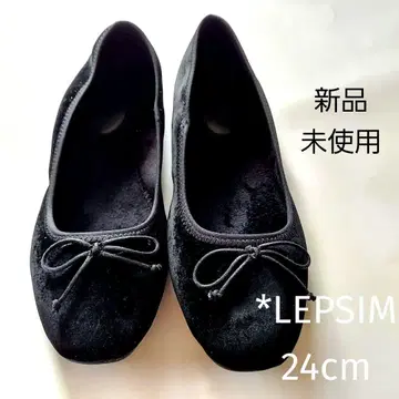 렙심 발레 슈즈 L 사이즈 벨로아 24cm 블랙 벨벳 플랫 겨울 24.5